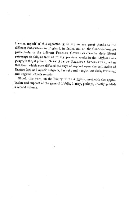 Selections From The Poetry Of The Afghans  [English]