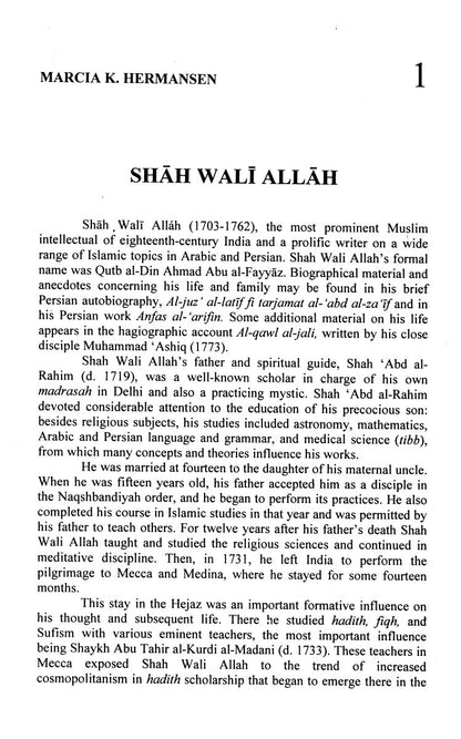Shah Waliullah (1703 - 1762) [English]