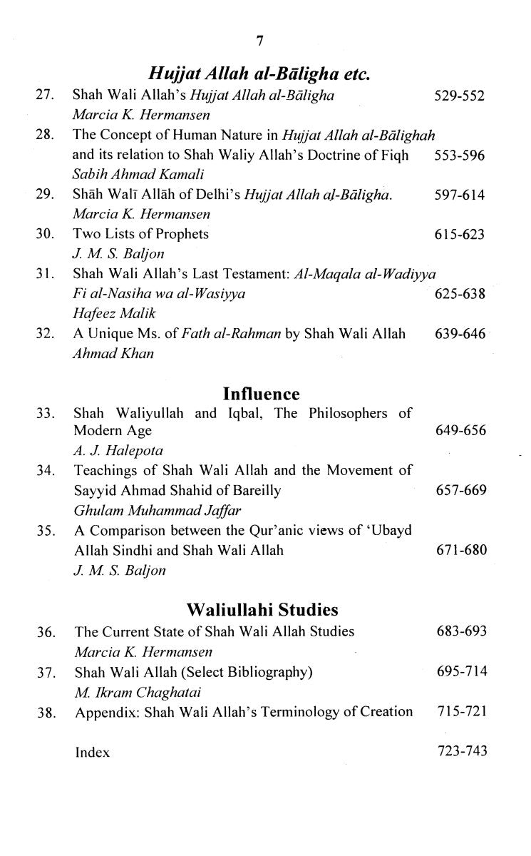 Shah Waliullah (1703 - 1762) [English]