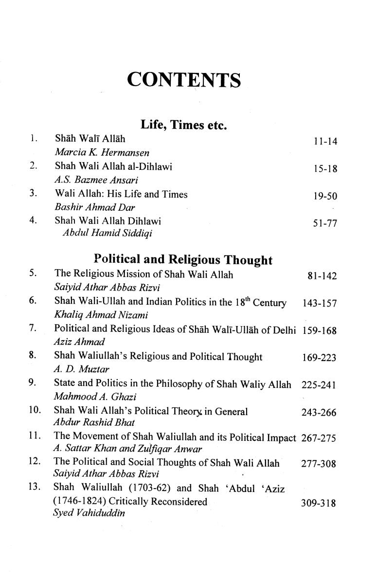 Shah Waliullah (1703 - 1762) [English]