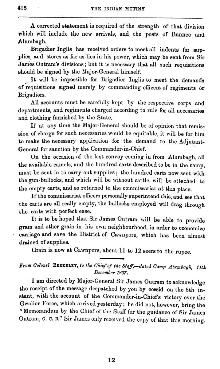 The Indian Mutiny Selection From, 4 Vols [English]