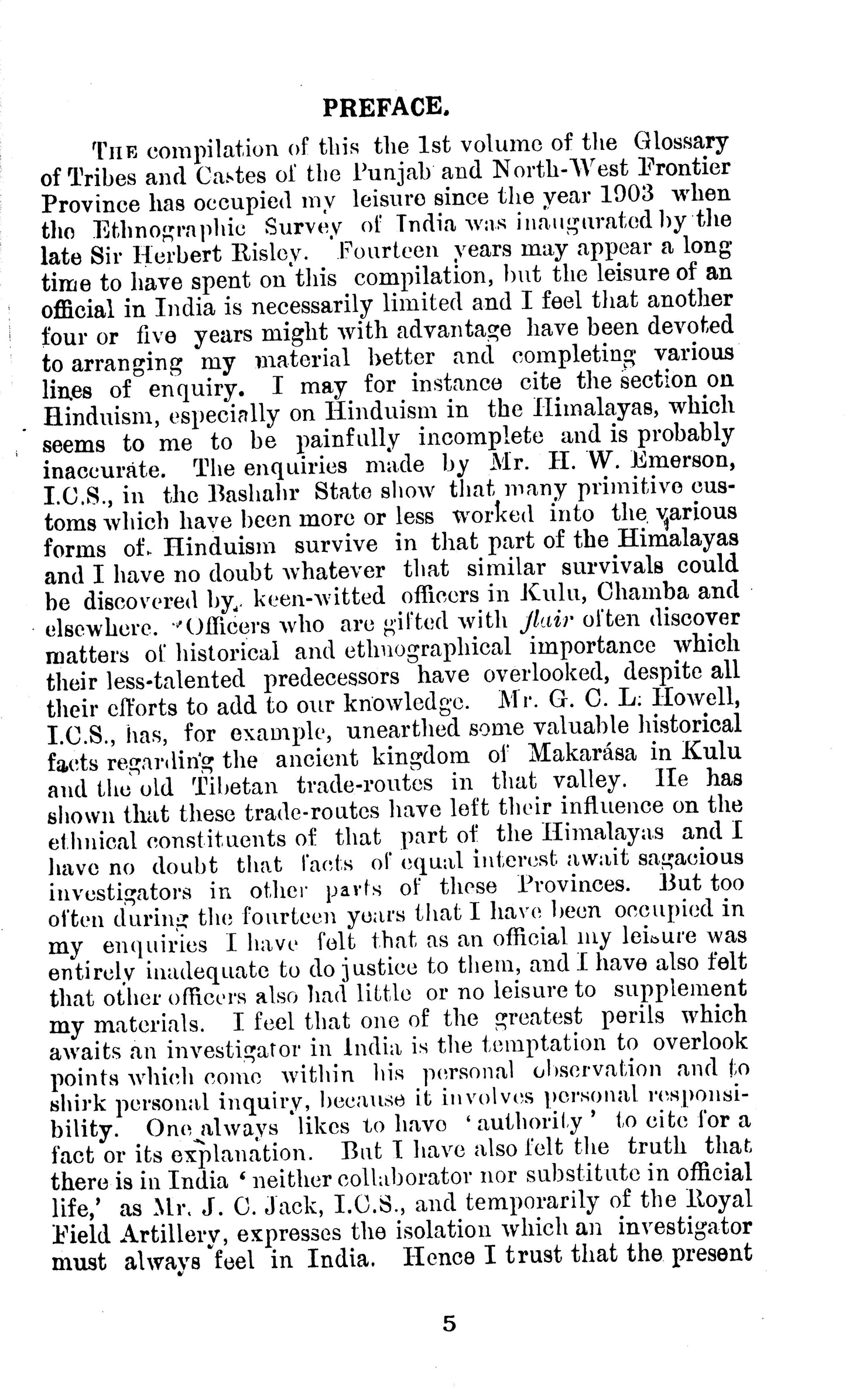 Glossary Of The Tribes & Castes Of Punjab, Nwfp  [English]